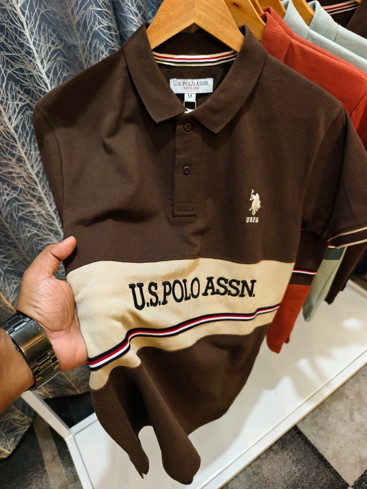 U.S Polo Assn. polo Brown Tshirt - Image 3