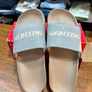 SKECHERS GREY BROWN SLIDES - Image 3