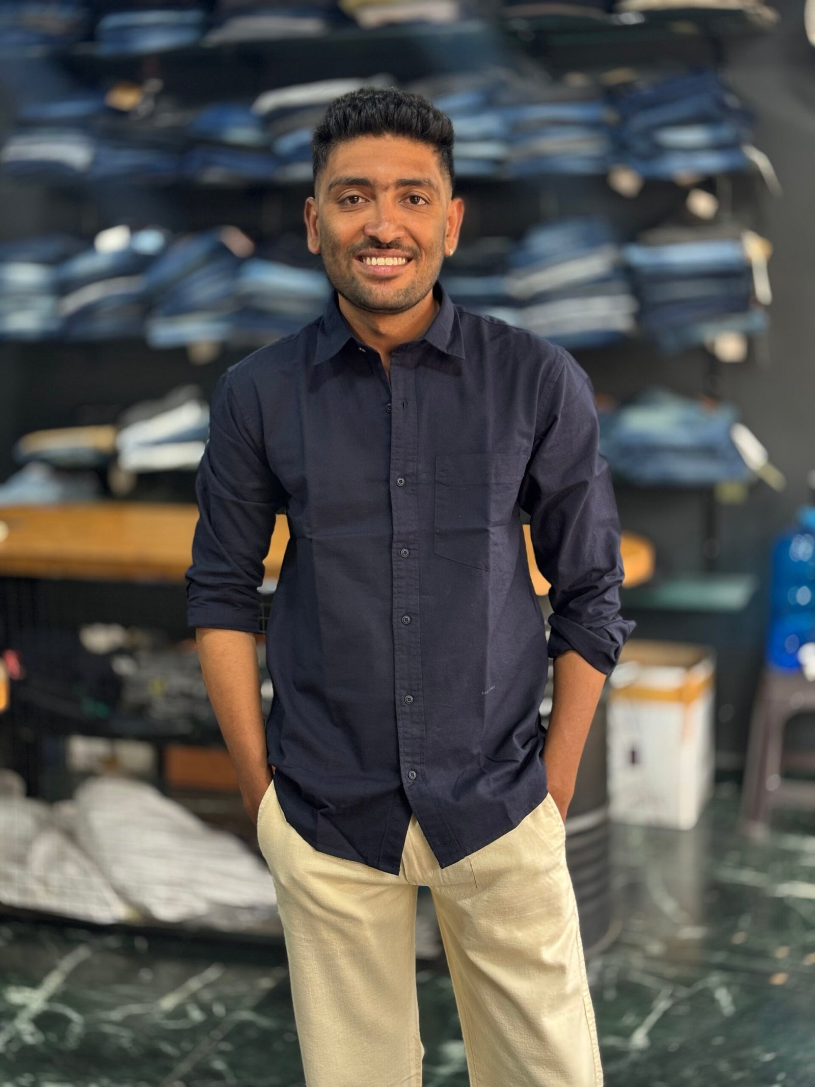 RARE RABBIT NAVY BLUE SHIRT - Image 1