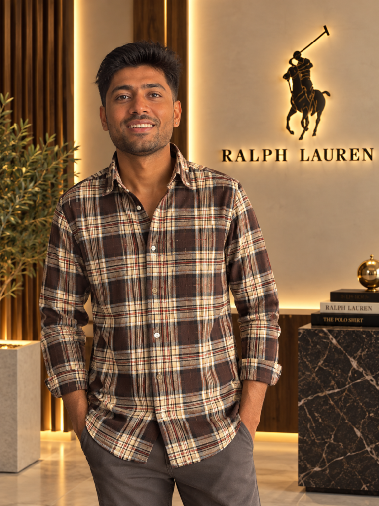 DARK BROWN CHECKS SHIRT