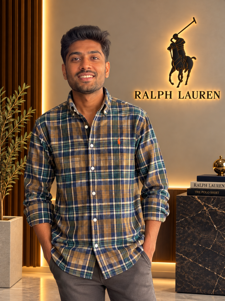 GREEN BROWN CHECKS SHIRT