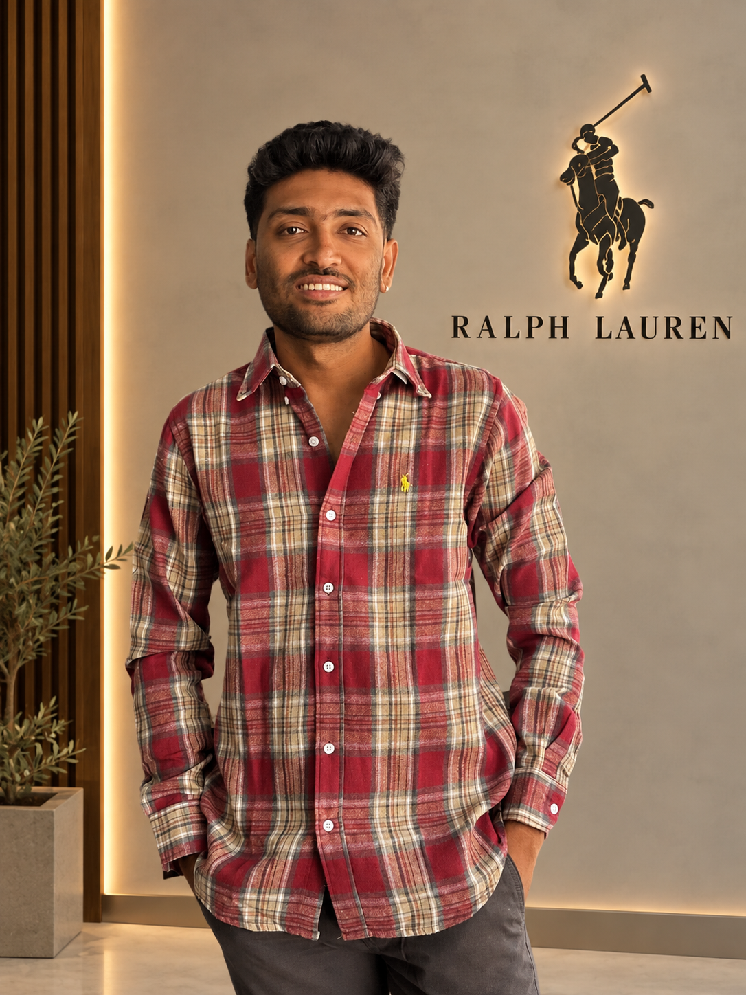 RED-GOLD CHECKS SHIRT - Image 2