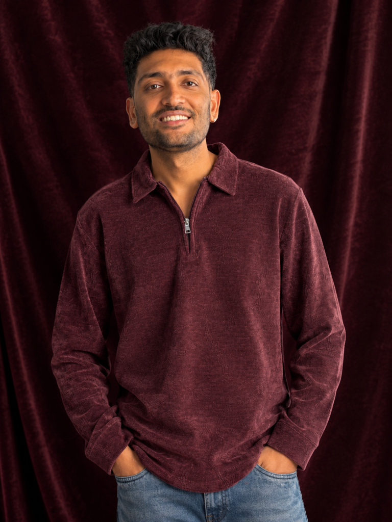 VELVET MAROON ZIPPER
