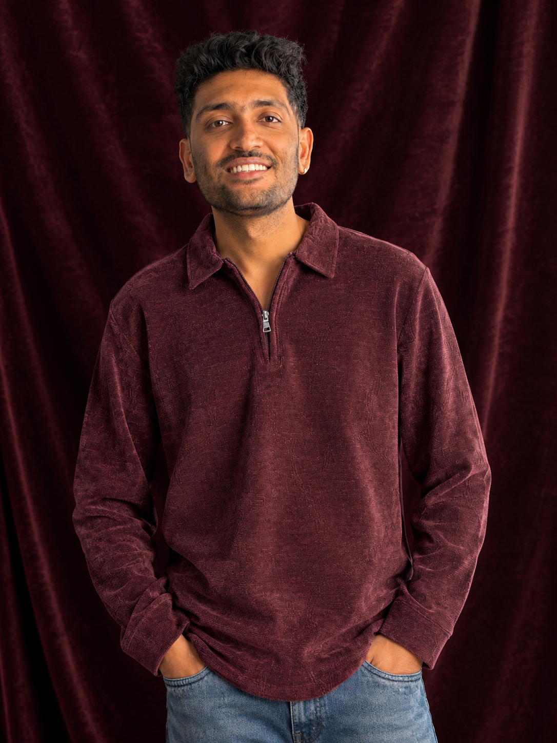 VELVET MAROON ZIPPER - Image 3