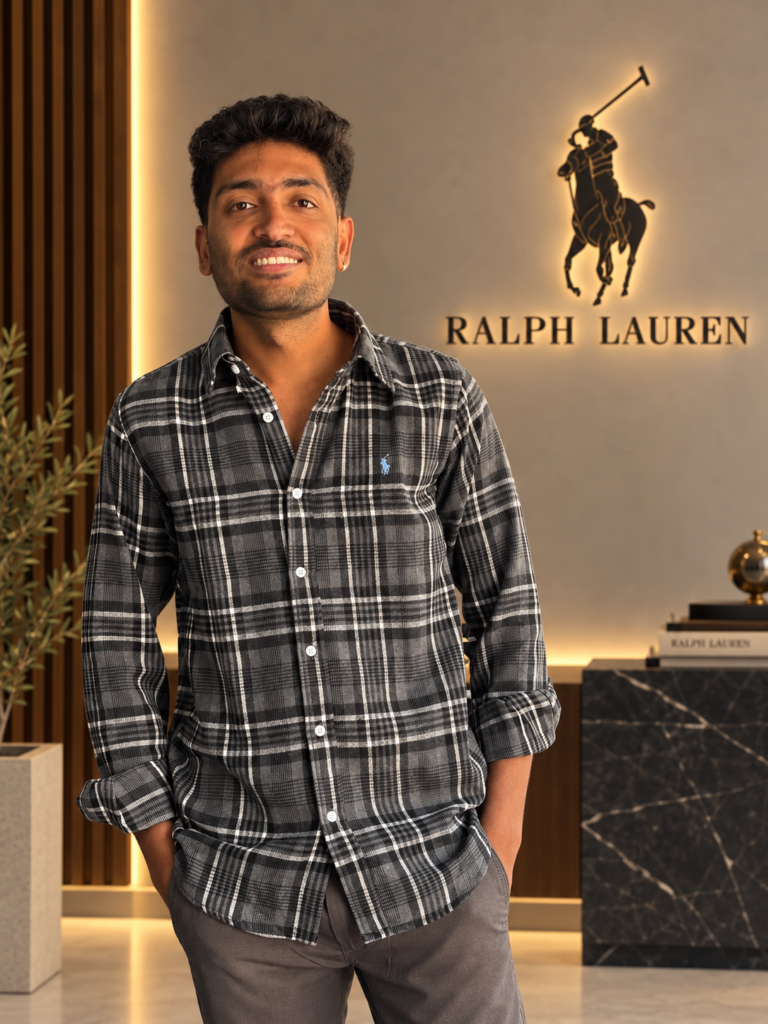 DARK GREY CHECKS SHIRT