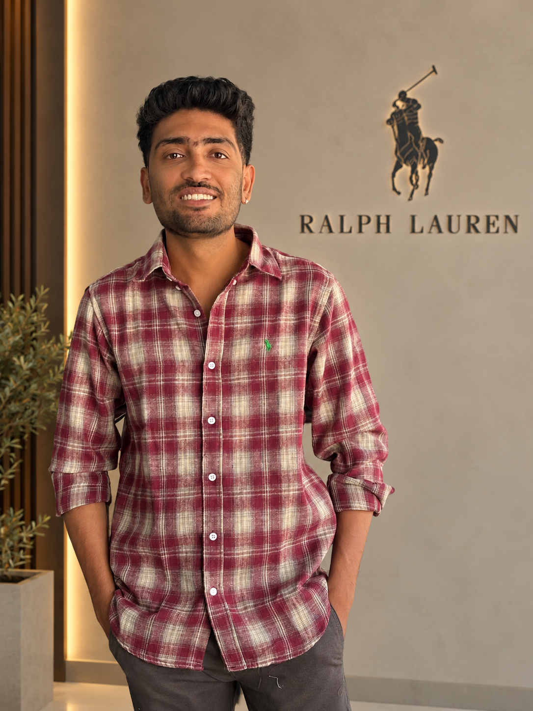 RED-WHITE CHECKS SHIRT - Image 1