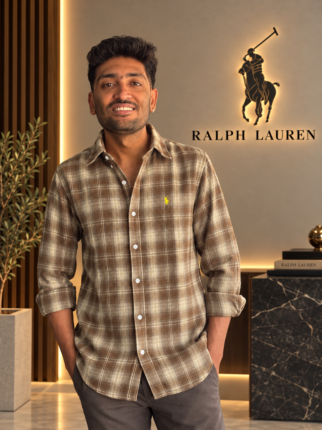 BROWN CHECKS SHIRT - Image 3